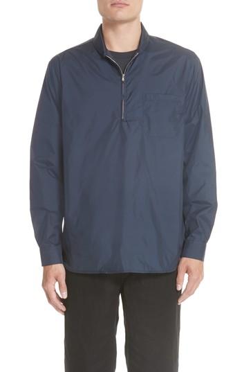 Men's Our Legacy Shawl Collar Pullover Shirt Jacket Eu - Blue