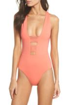 Women's Isabella Rose Beach Solids One-piece Swimsuit - Coral