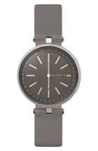Women's Skagen Signatur Connected T-bar Leather Strap Hybrid Smart Watch, 36mm