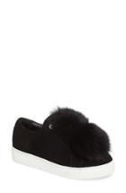Women's Here / Now Raven Genuine Fox Fur Trim Sneaker .5 M - Black