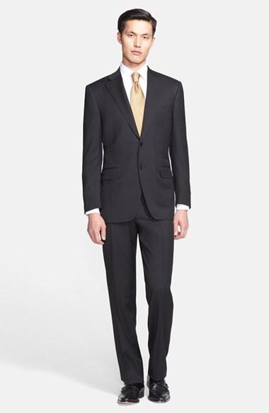 Men's Canali Trim Fit Solid Wool Suit