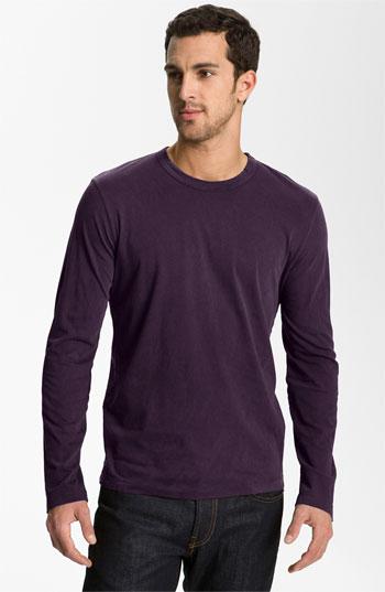Men's James Perse Long Sleeve Crewneck T-shirt (s) - Red