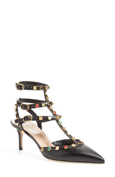 Women's Valentino 'rockstud' T-strap Pump .5us / 37.5eu - Black