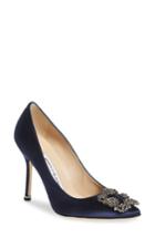 Women's Manolo Blahnik 'hangisi' Jewel Pump Us / 40eu - Blue