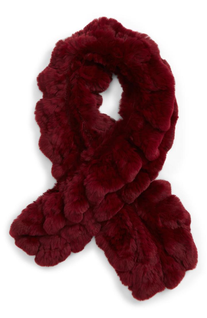 Women's Toria Rose Genuine Rabbit Fur Ruffle Scarf