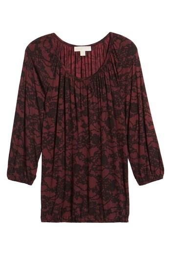 Women's Michael Michael Kors Lace Peasant Top - Burgundy