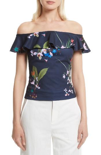 Women's Ted Baker London Imygen Off The Shoulder Top - Blue