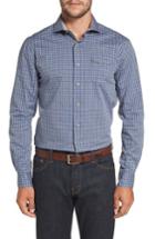 Men's Johnnie-o Red Rocks Check Sport Shirt, Size - Blue