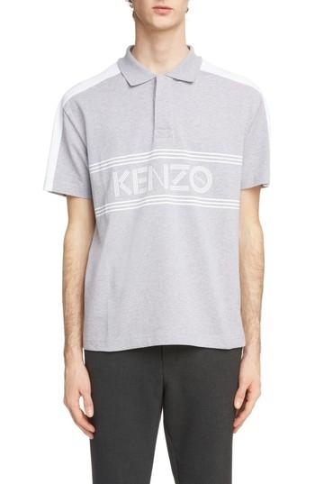 Men's Kenzo Sport Graphic Jersey Polo - Grey