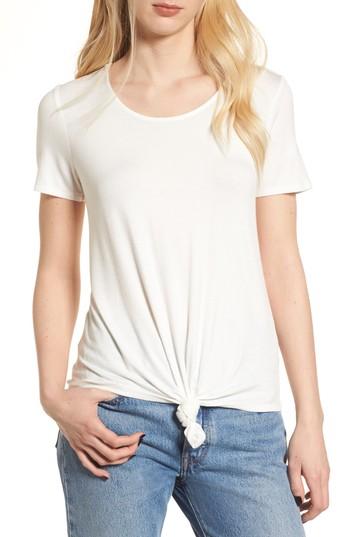 Women's Love, Fire Tie Front Tee - White