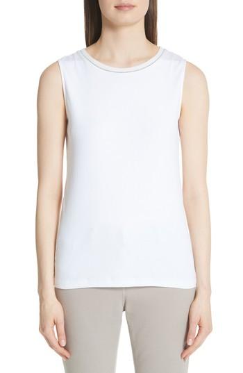 Women's Fabiana Filippi Bead Neck Tank Top Us / 38 It - White