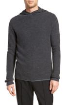 Men's Vince Thermal Knit Cashmere Hooded Sweater - Grey