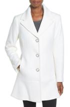 Women's Kensie Notch Lapel Peplum Coat - White