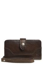Frye 'melissa' Leather Phone Wallet - Grey