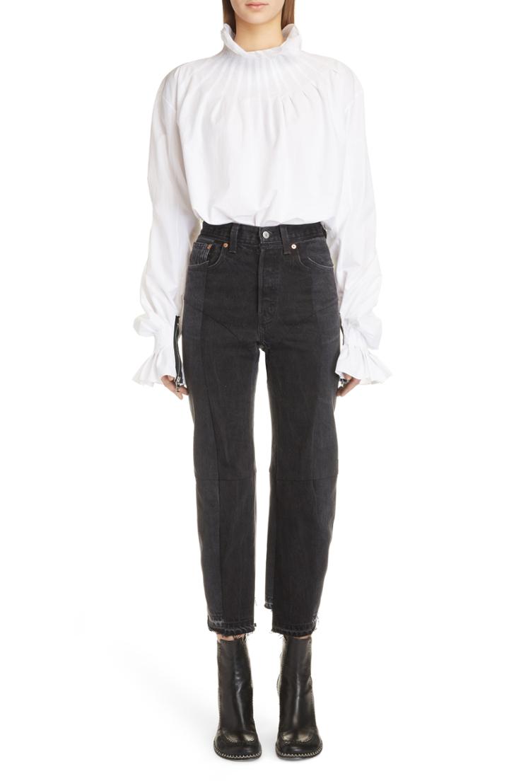 Women's Jw Anderson Pleated Collar Blouse Us / 8 Uk - White