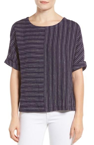 Women's Caslon V-back Linen Top - Blue