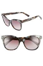 Women's Longchamp 55mm Cat Eye Sunglasses - Marble Brown