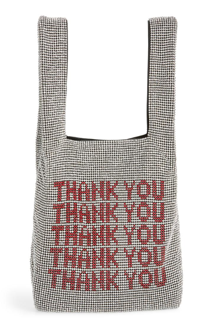 Alexander Wang Wanglock Thank You Crystal Embellished Shopper - White