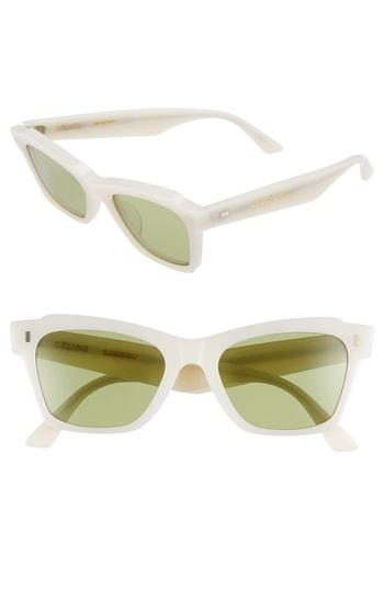 Women's Celine 52mm Rectangle Cat Eye Sunglasses - Opal White