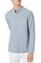 Men's Topman Stripe Band Collar Shirt