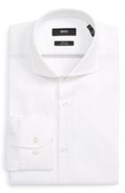 Men's Boss Slim Fit Solid Dress Shirt - White