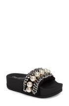 Women's Jeffrey Campbell Edie Embellished Platform Slide Sandal M - Black