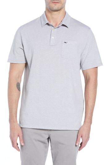 Men's Vineyard Vines Edgartown Solid Stretch Polo - Grey