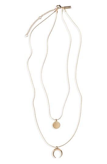 Women's Topshop Disc Curve Layered Pendant Necklace