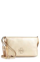 Tory Burch Mcgraw Metallic Leather Crossbody Bag -