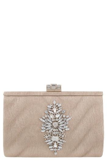 Badgley Mischka Graph Embellished Clutch - Metallic