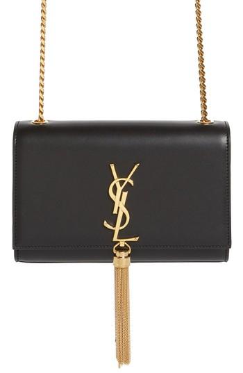 Saint Laurent Kate Tassel Calfskin Leather Shoulder Bag - Black