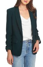 Women's 1.state Ruched Sleeve Stretch Crepe Blazer - Black