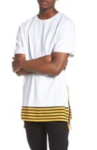 Men's Prps Elongated Stripe Side Zip T-shirt - White