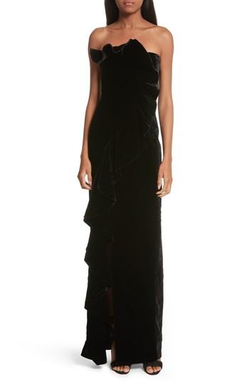 Women's Cinq A Sept Annoziata Strapless Velvet Gown - Black