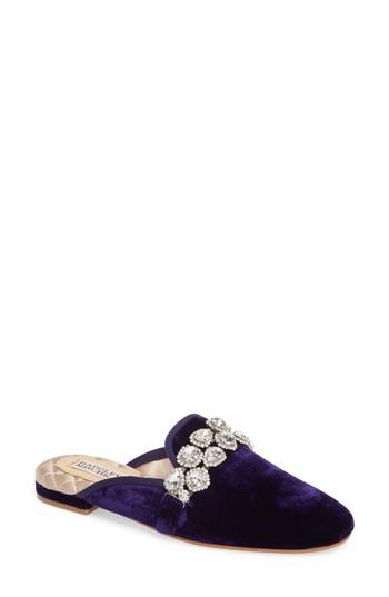 Women's Badgley Mischka Wade Crystal Mule .5 M - Purple