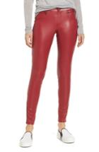 Women's Hue Leatherette Leggings - Red
