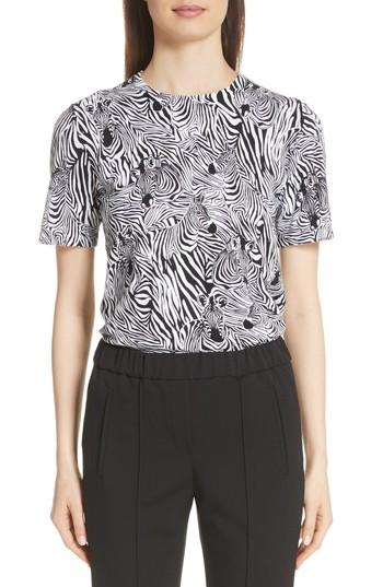 Women's Michael Kors Zebra Print Tee - Black