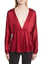 Women's Elizabeth And James Ophelie Stretch Silk Blouse - Red