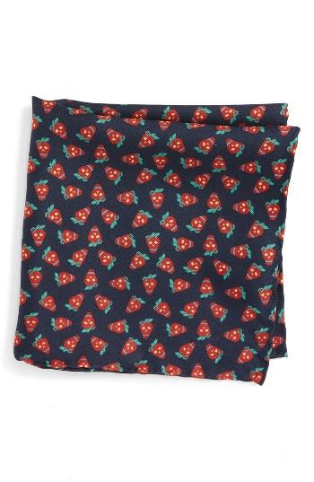 Men's Paul Smith Strawberry Skull Silk Pocket Square