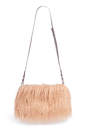 Dries Van Noten Faux Shearling Crossbody Bag - Beige