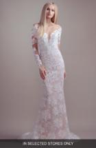 Women's Blush By Hayley Paige Jameson Illusion Lace Sheath Wedding Dress, Size In Store Only - Ivory