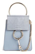 Chloe Faye Small Suede & Leather Bracelet Bag - Blue