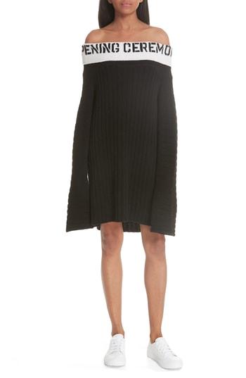 Women's Opening Ceremony Logo Off The Shoulder Dress - Black