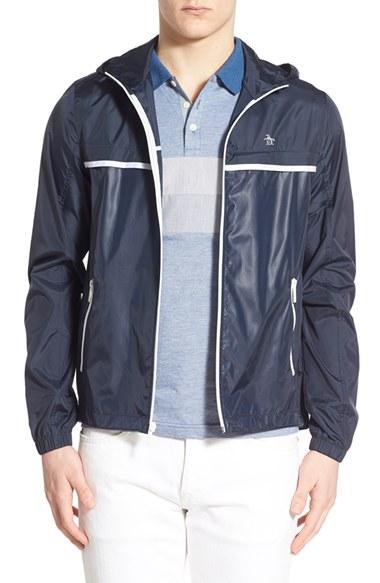 Men's Original Penguin 'court Ratner' Packable Zip Hooded Jacket