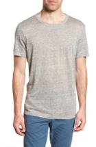 Men's Theory Regular Fit Essential Linen T-shirt - Grey