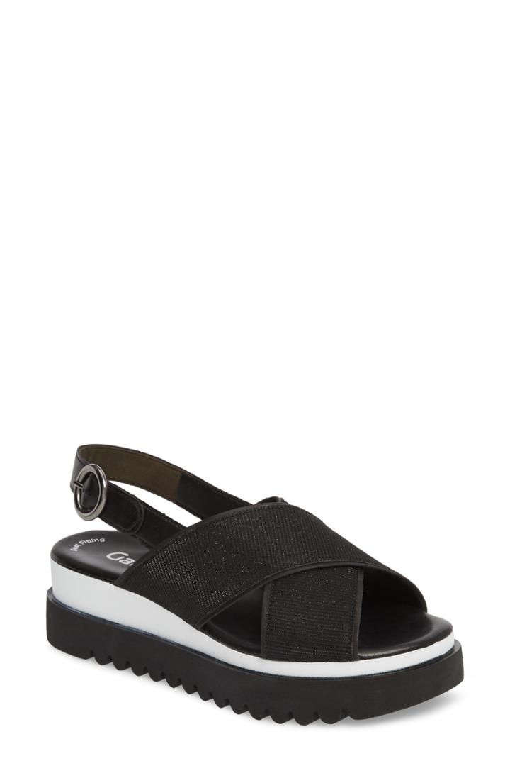 Women's Gabor Crossover Strap Platform Sandal M - Black