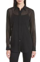 Women's Theory Essential Button-down Cotton Shirt - Black