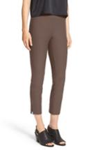 Women's Eileen Fisher Notch Cuff Slim Crop Pants, Size - Brown