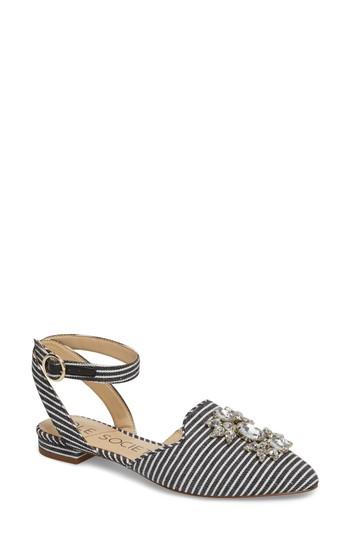 Women's Sole Society Pearla Ankle Strap Flat M - Black