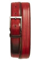 Men's Magnanni Arcade Leather Belt - Red